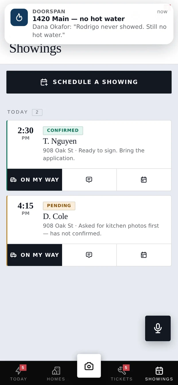Doorspan Onsite — Showings